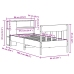 Cama con estantería sin colchón madera maciza blanco 90x200 cm