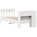 Cama con estantería sin colchón madera maciza blanco 90x200 cm