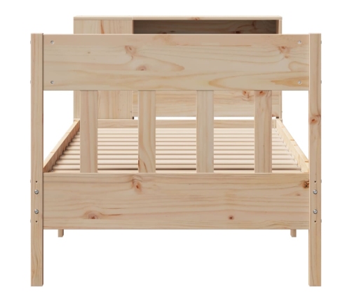 Cama con estantería sin colchón madera maciza de pino 75x190 cm