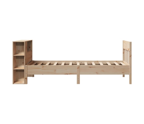 Cama con estantería sin colchón madera maciza de pino 75x190 cm