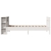 Cama con estantería sin colchón madera maciza blanca 75x190 cm