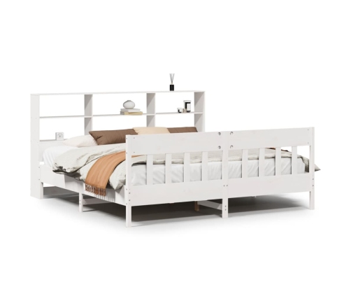 Estructura de cama sin colchón madera maciza blanca 200x200 cm