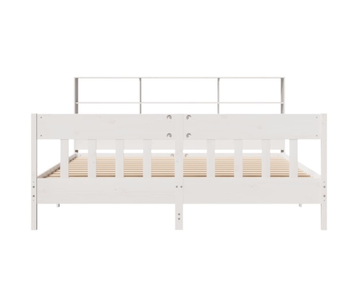 Estructura de cama sin colchón madera maciza blanca 200x200 cm