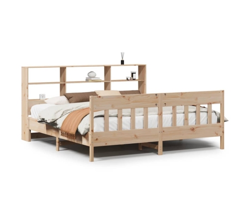 Estructura de cama sin colchón madera maciza de pino 180x200 cm