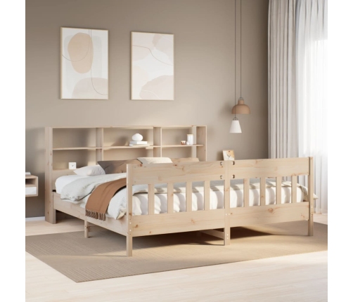 Estructura de cama sin colchón madera maciza de pino 180x200 cm