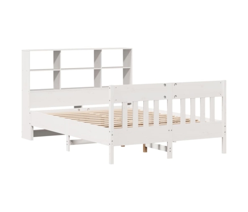 Estructura de cama sin colchón madera de pino blanca 140x200 cm