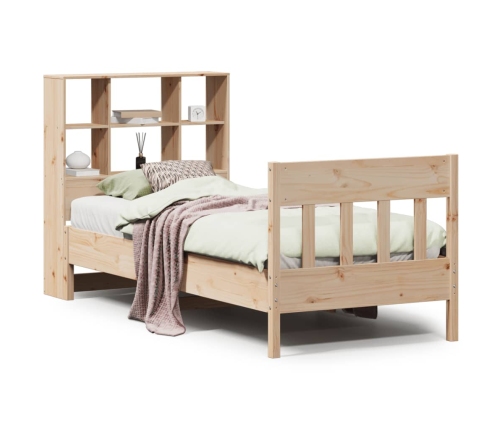 Estructura de cama sin colchón madera maciza de pino 90x200 cm