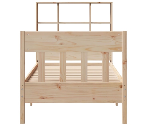 Estructura de cama sin colchón madera maciza de pino 90x200 cm