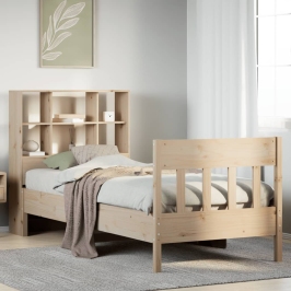 Estructura de cama sin colchón madera maciza de pino 90x200 cm