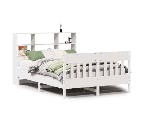 Estructura de cama sin colchón madera de pino blanca 140x190 cm