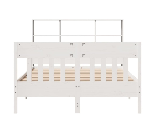 Estructura de cama sin colchón madera de pino blanca 140x190 cm