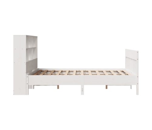Estructura de cama sin colchón madera de pino blanca 140x190 cm