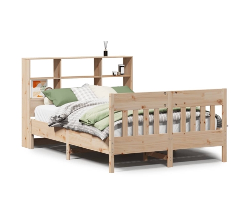 Estructura de cama sin colchón madera maciza de pino 135x190 cm