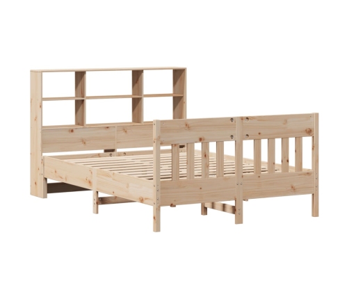 Estructura de cama sin colchón madera maciza de pino 135x190 cm