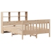 Estructura de cama sin colchón madera maciza de pino 135x190 cm