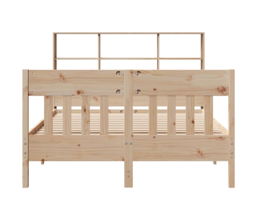 Estructura de cama sin colchón madera maciza de pino 135x190 cm