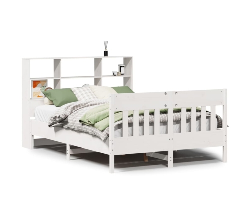 Estructura de cama sin colchón madera maciza blanca 120x190 cm