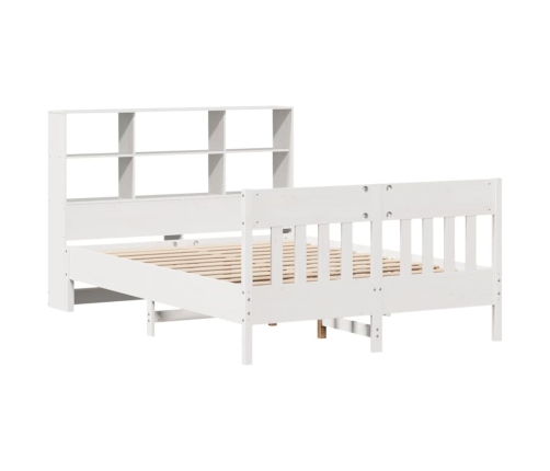 Estructura de cama sin colchón madera maciza blanca 120x190 cm
