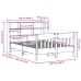 Estructura de cama sin colchón madera maciza blanca 120x190 cm