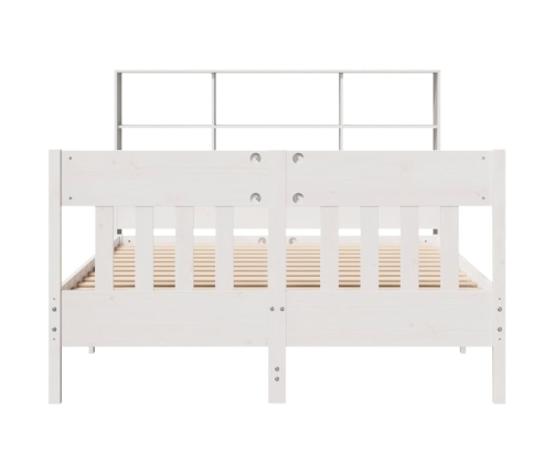 Estructura de cama sin colchón madera maciza blanca 120x190 cm