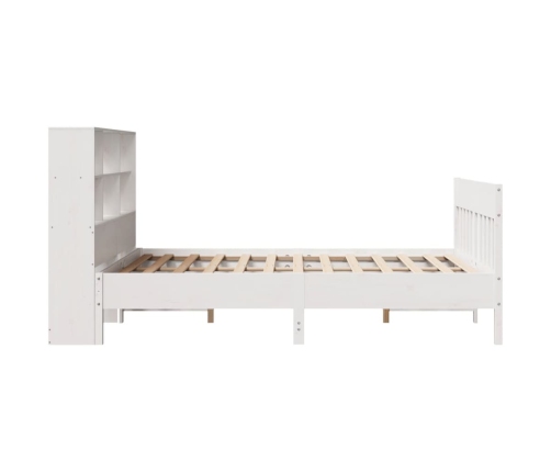Estructura de cama sin colchón madera maciza blanca 120x190 cm