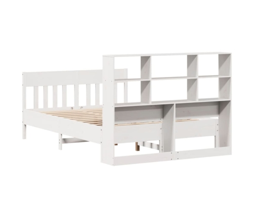 Estructura de cama sin colchón madera maciza blanca 120x190 cm