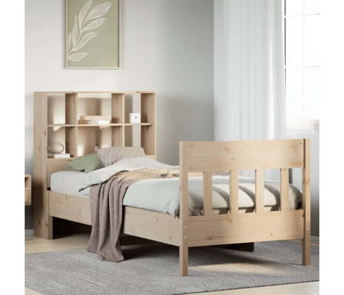 Estructura de cama sin colchón madera maciza pino 75x190 cm