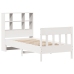 Estructura de cama sin colchón madera maciza blanca 75x190 cm