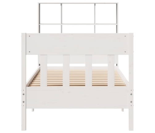 Estructura de cama sin colchón madera maciza blanca 75x190 cm