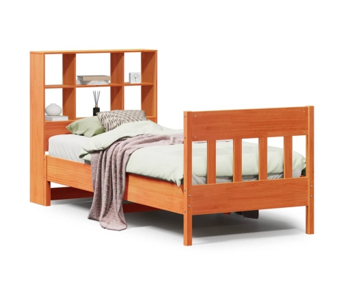 Estructura de cama sin colchón madera maciza marrón 75x190 cm