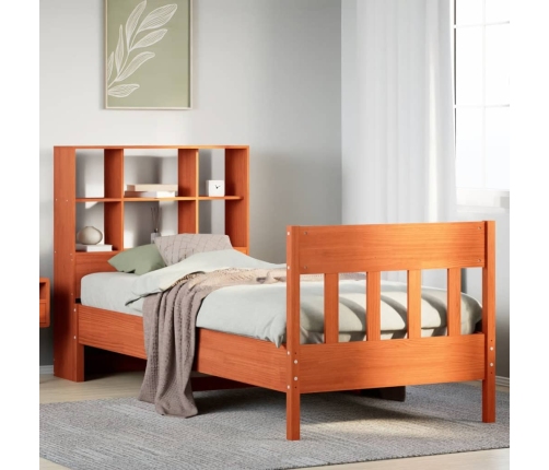 Estructura de cama sin colchón madera maciza marrón 75x190 cm