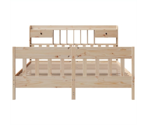 Estructura de cama sin colchón madera maciza de pino 200x200 cm