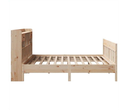 Estructura de cama sin colchón madera maciza de pino 200x200 cm