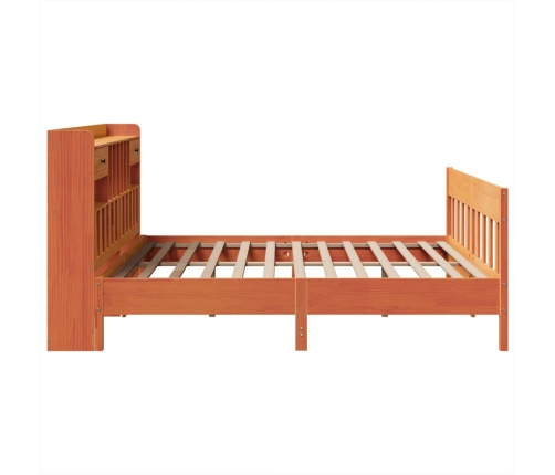 Cama sin colchón madera maciza de pino marrón cera 180x200 cm