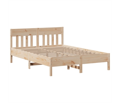 Estructura de cama sin colchón madera maciza de pino 160x200 cm