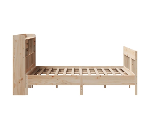 Estructura de cama sin colchón madera maciza de pino 160x200 cm