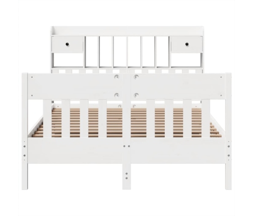 Estructura de cama sin colchón madera de pino blanca 140x200 cm