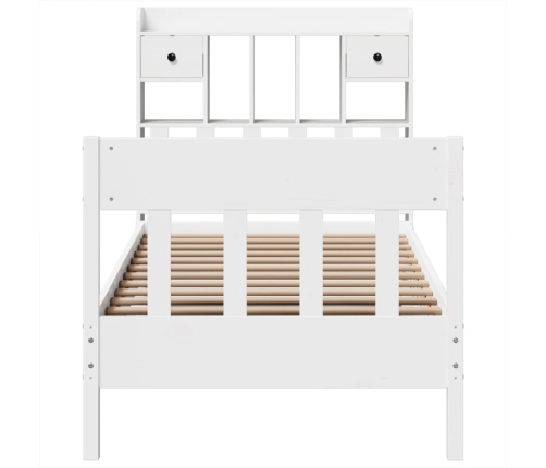 Estructura de cama sin colchón madera de pino blanca 90x200 cm