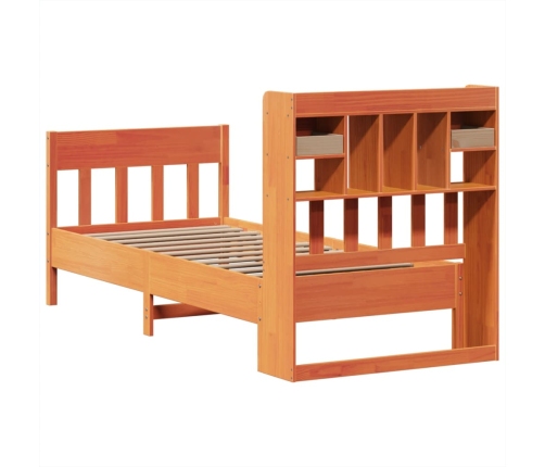 Estructura de cama sin colchón madera de pino marrón 90x200 cm