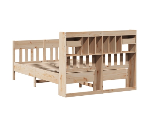 Estructura de cama sin colchón madera maciza de pino 140x190 cm