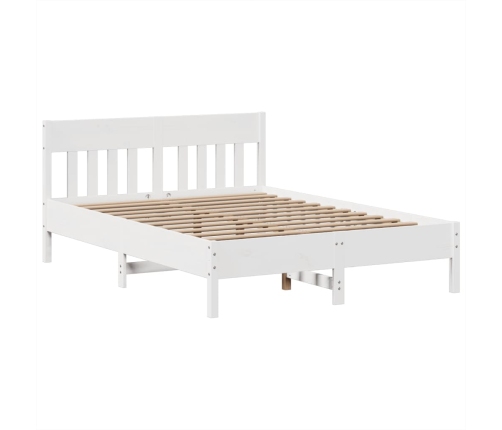 Estructura de cama sin colchón madera de pino blanca 140x190 cm