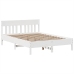 Estructura de cama sin colchón madera de pino blanca 140x190 cm