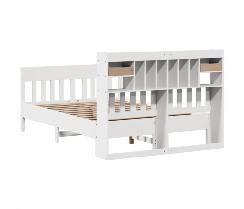 Estructura de cama sin colchón madera de pino blanca 140x190 cm