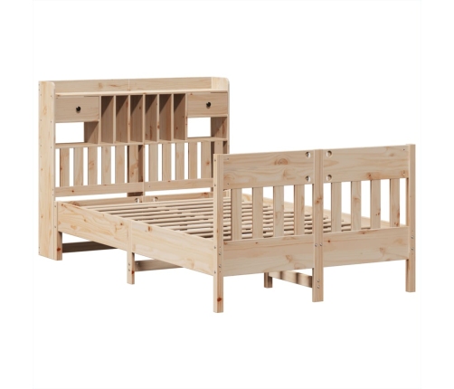 Estructura de cama sin colchón madera maciza de pino 135x190 cm