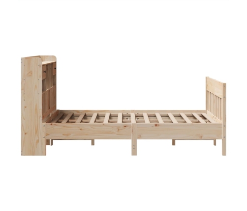 Estructura de cama sin colchón madera maciza de pino 135x190 cm