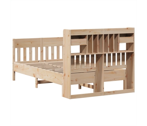 Estructura de cama sin colchón madera maciza de pino 135x190 cm