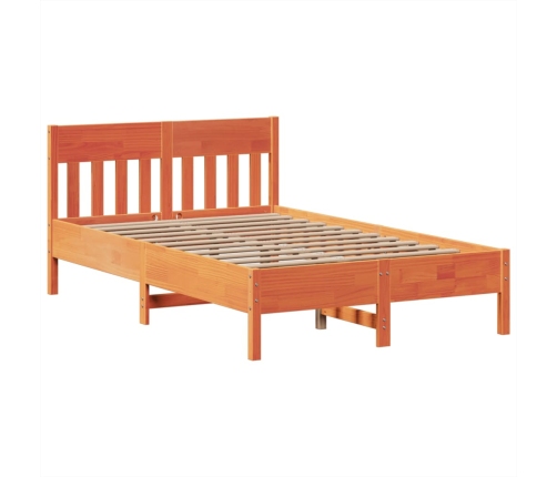 Estructura de cama sin colchón madera maciza marrón 135x190 cm