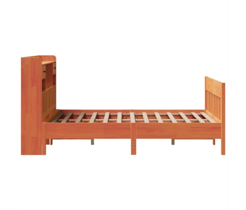 Estructura de cama sin colchón madera maciza marrón 135x190 cm