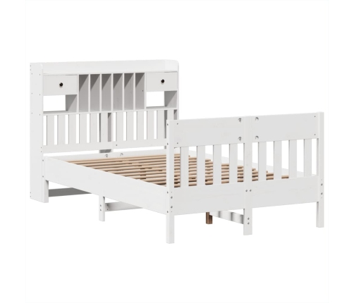 Estructura de cama sin colchón madera maciza blanca 120x190 cm