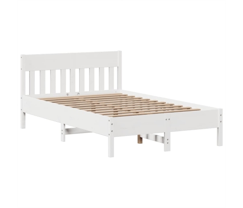 Estructura de cama sin colchón madera maciza blanca 120x190 cm